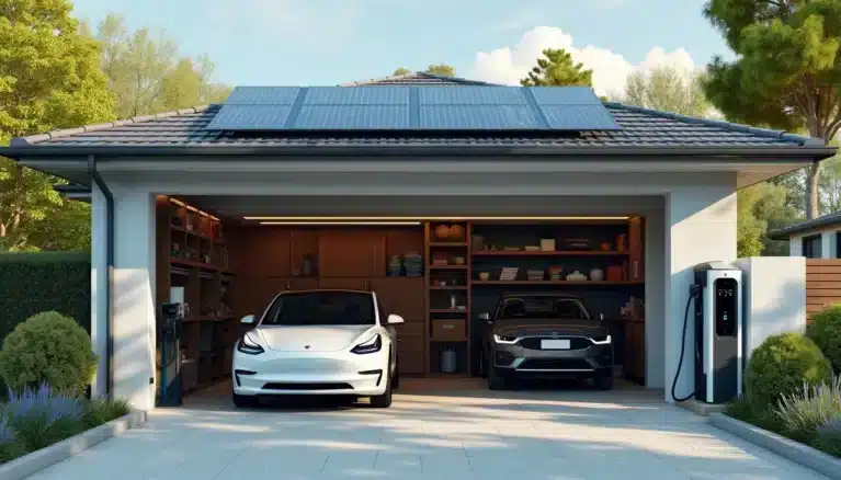 garage moderne solaire voiture