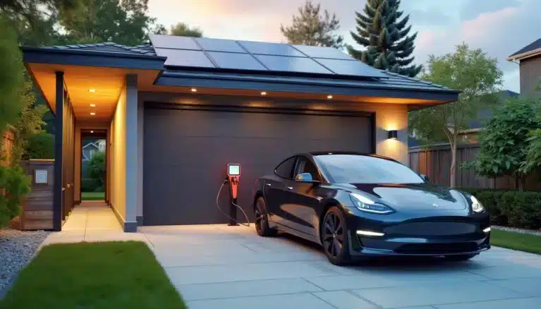 modern garage ev charging