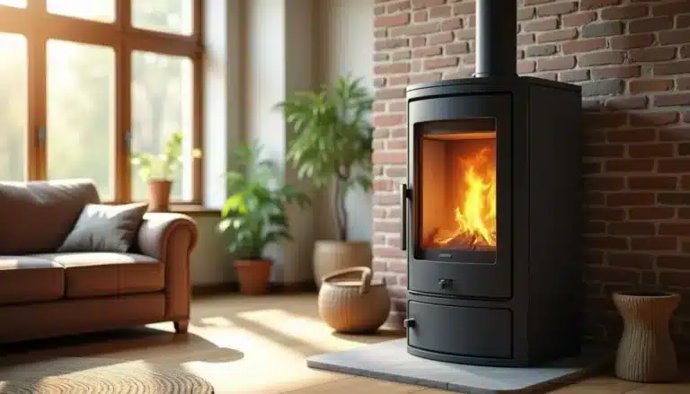 poele granules contemporain
