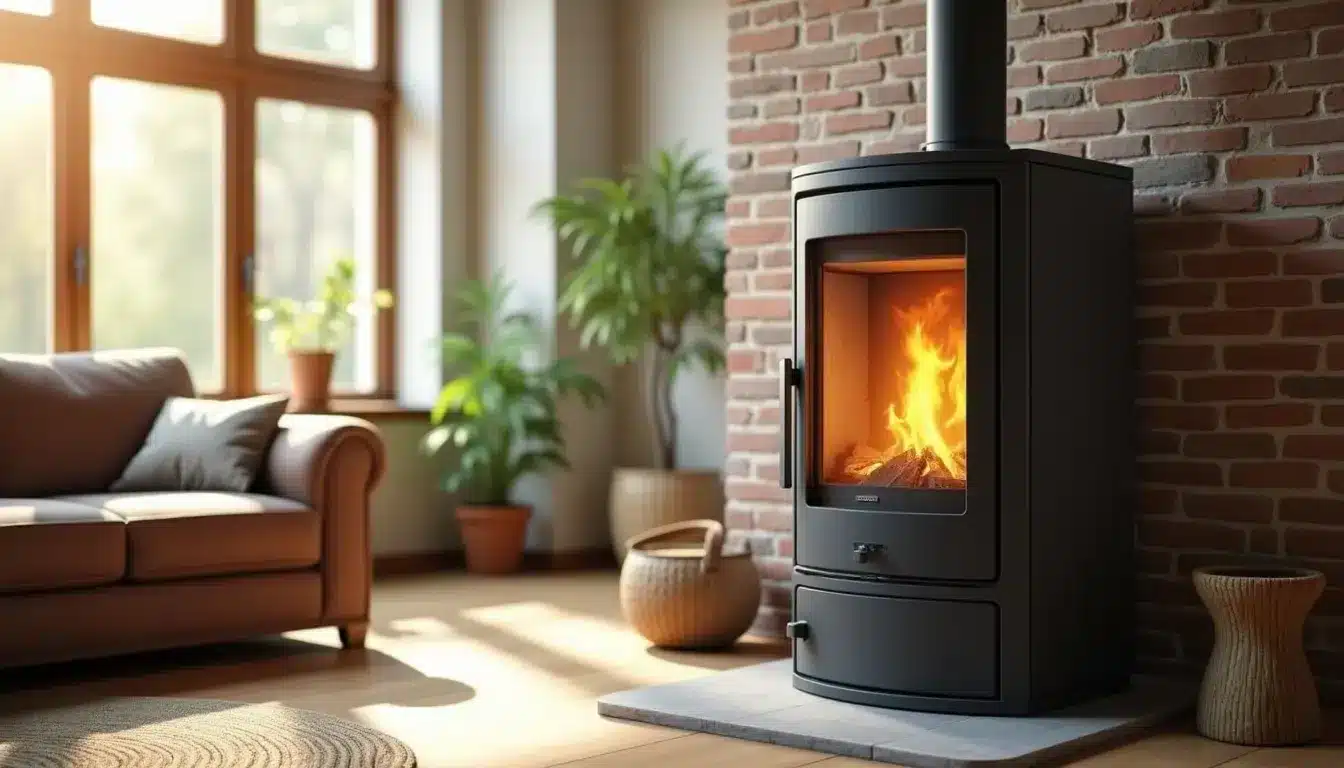 poele granules contemporain