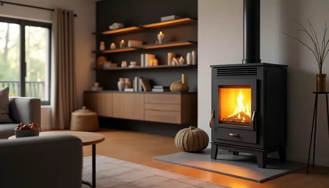 salon moderne poele pellet