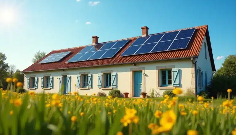 maison campagne panneaux solaires
