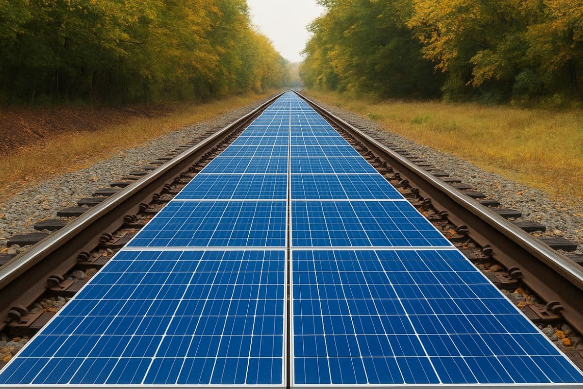 transforment des rails en centrale solaire