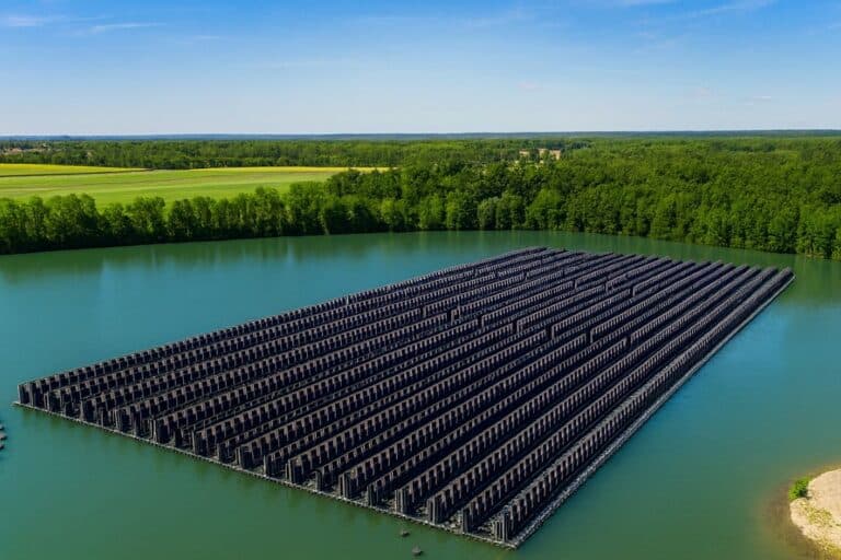 centrale solaire flottante panneau verticale