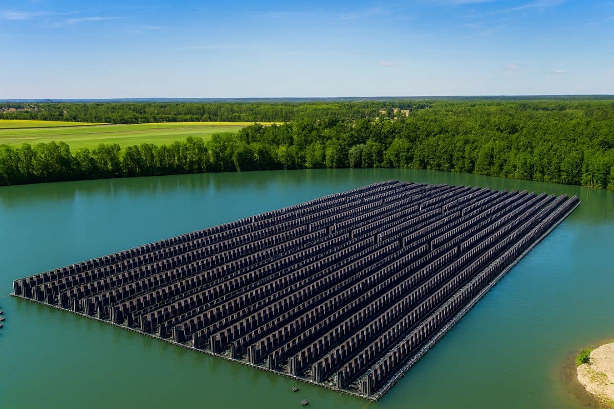 centrale solaire flottante panneau verticale