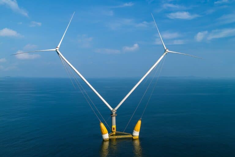 double éolienne flottante de 50 mw