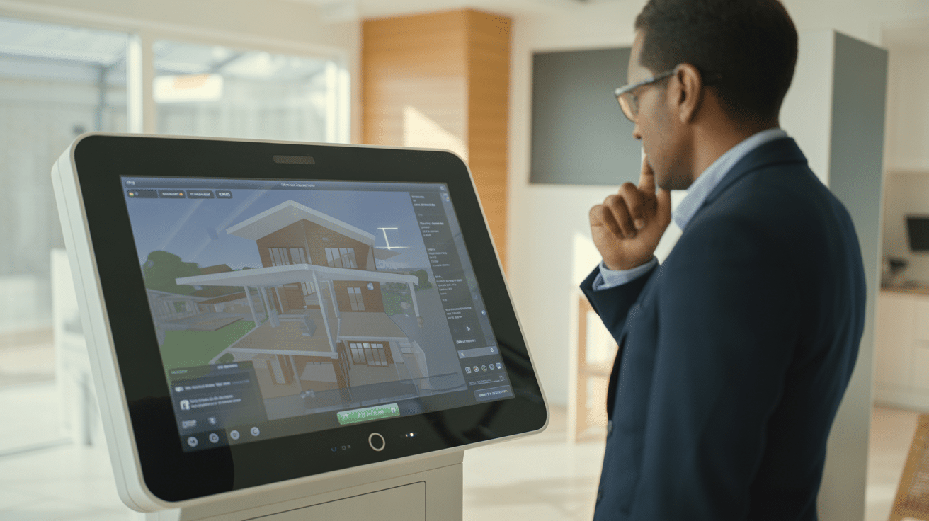 kiosque tactile interactif showroom